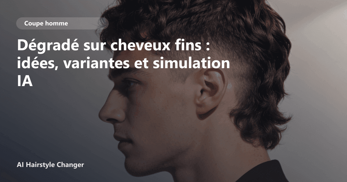 Portrait éditorial lié à dégradé sur cheveux fins, montrant une idée de coiffure à prévisualiser avant le salon.