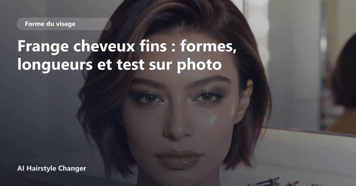 Portrait éditorial lié à frange cheveux fins, montrant une idée de coiffure à prévisualiser avant le salon.