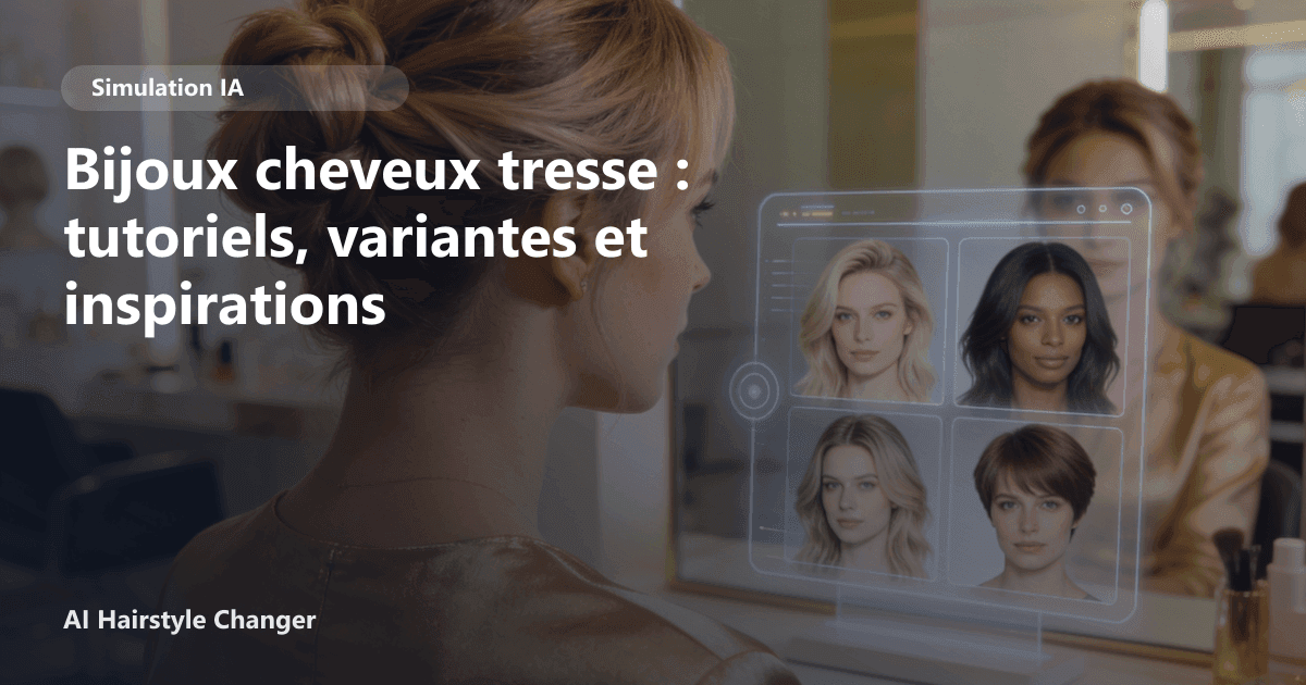 Portrait éditorial lié à bijoux cheveux tresse, montrant une idée de coiffure à prévisualiser avant le salon.