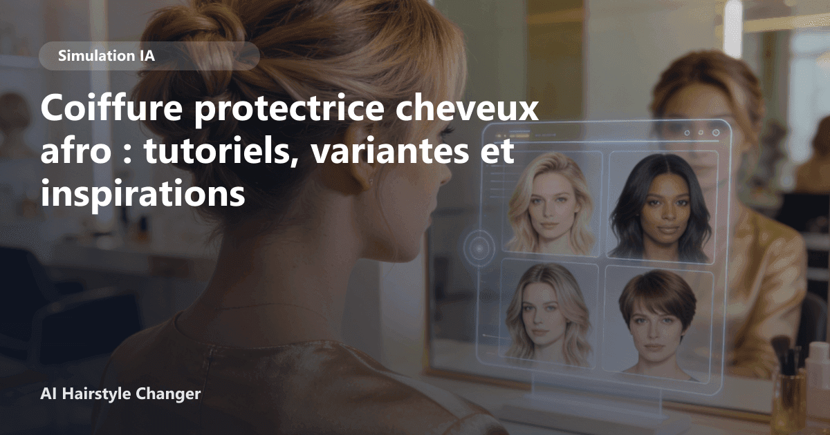 Portrait éditorial lié à coiffure protectrice cheveux afro, montrant une idée de coiffure à prévisualiser avant le salon.