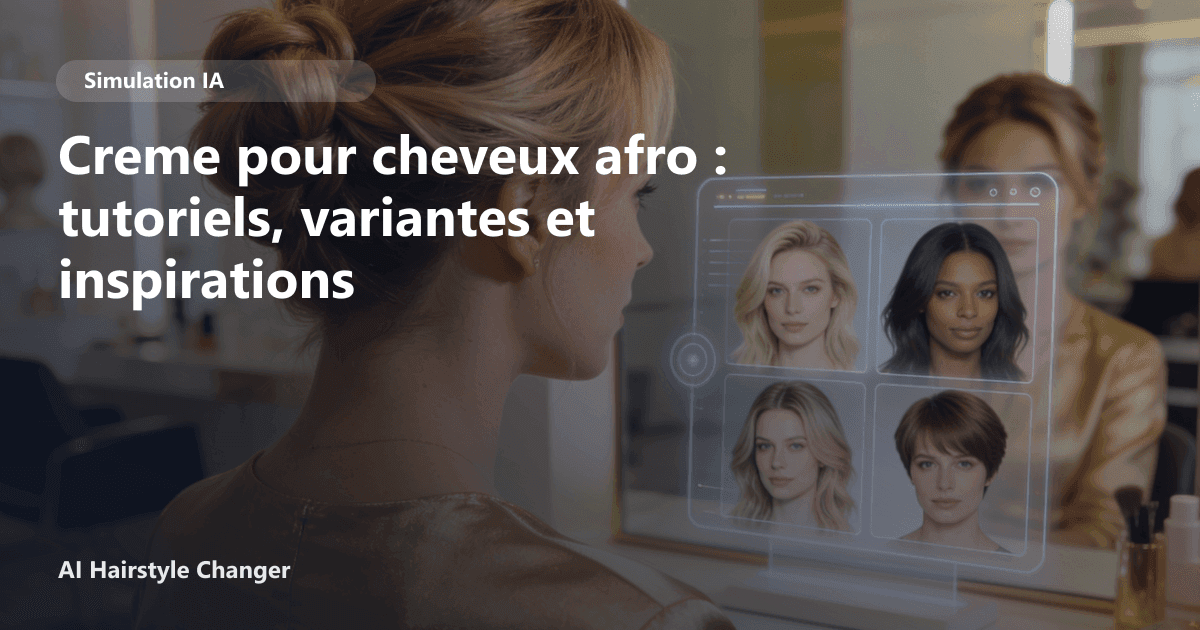 Portrait éditorial lié à creme pour cheveux afro, montrant une idée de coiffure à prévisualiser avant le salon.