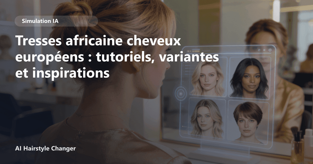 Portrait éditorial lié à tresses africaine cheveux européens, montrant une idée de coiffure à prévisualiser avant le salon.