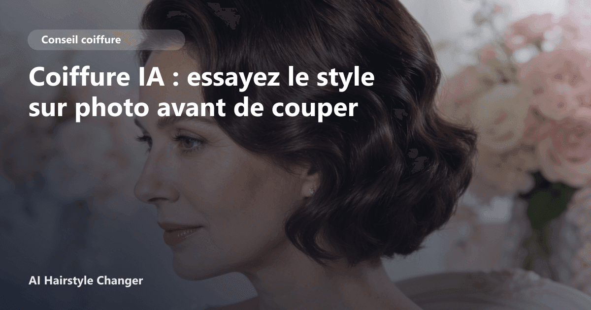 Comparaison avant après d'une femme testant un carré plongeant et un blond polaire via un simulateur de coiffure IA.