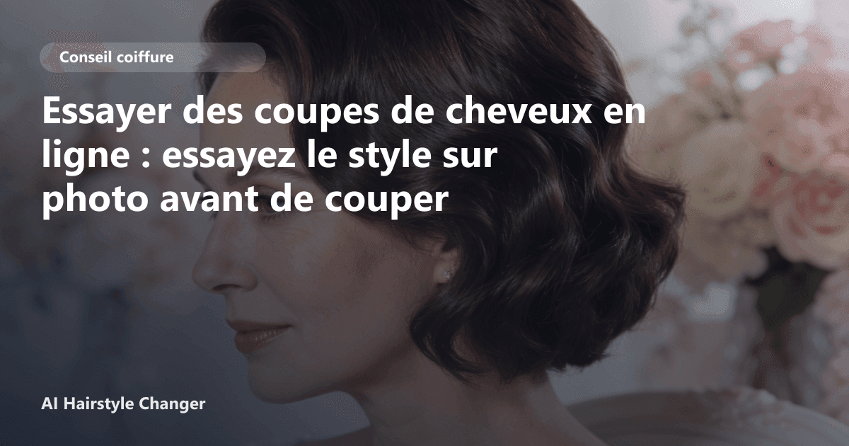 Portrait éditorial lié à essayer des coupes de cheveux en ligne, montrant une idée de coiffure à prévisualiser avant le salon.