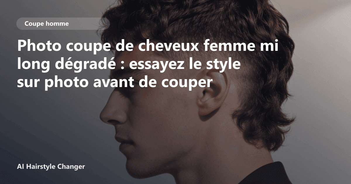 Portrait éditorial lié à photo coupe de cheveux femme mi long dégradé, montrant une idée de coiffure à prévisualiser avant le salon.