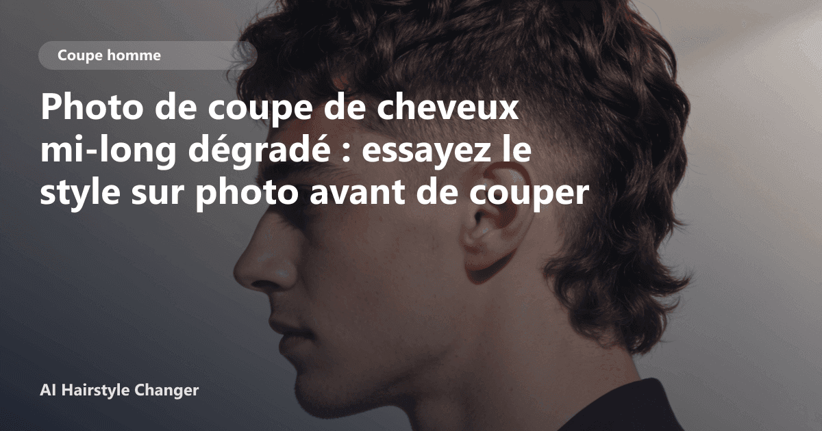 Portrait éditorial lié à photo de coupe de cheveux mi long dégradé, montrant une idée de coiffure à prévisualiser avant le salon.