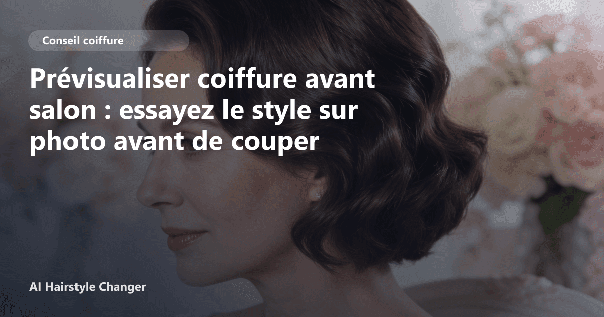 Interface du simulateur AI Hairstyle Changer montrant une prévisualisation de coupe carrée et de coloration sur un selfie utilisateur.