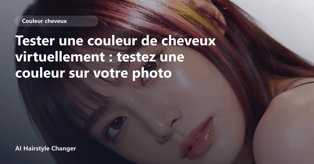 Portrait éditorial lié à tester une couleur de cheveux virtuellement, montrant une idée de coiffure à prévisualiser avant le salon.