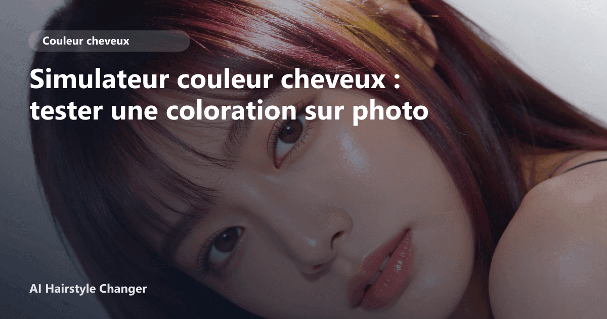 Aperçu de couleur cheveux simulée sur photo naturelle