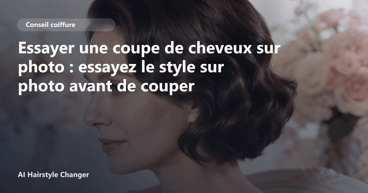 Comparatif avant après d'une femme testant un carré plongeant et une coloration rousse via un simulateur de coupe de cheveux sur photo.
