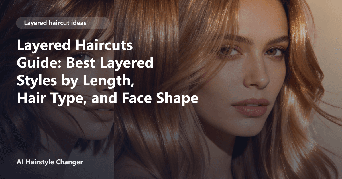 Layered haircut collage showing short, medium, and long lengths with visible movement, with title overlay.